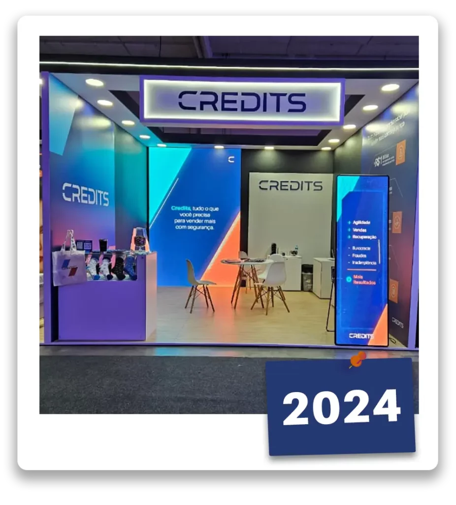 Imagem polaroid do stand da credits em 2024