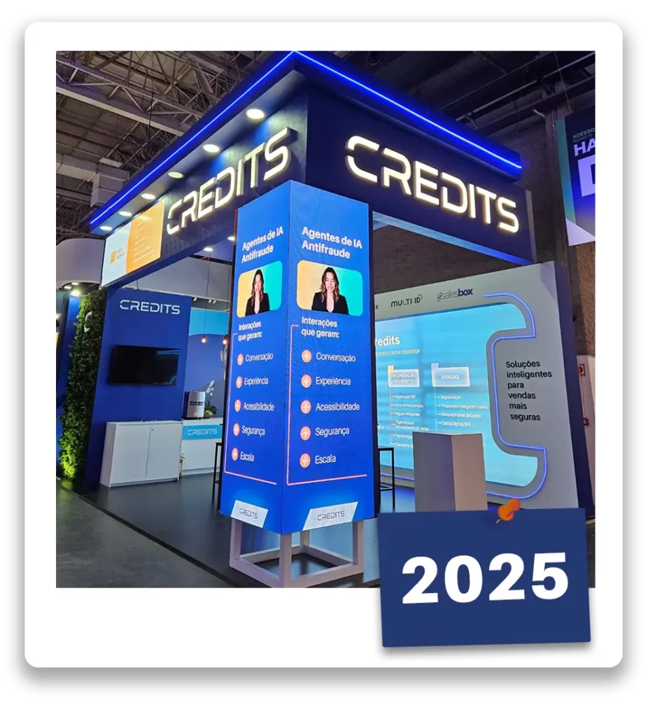 Imagem polaroid do stand da credits em 2025